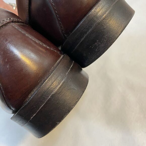 LL Bean Mens 14D Brown Leather Oxford Moc-Toe Shoes - Picture 10 of 15